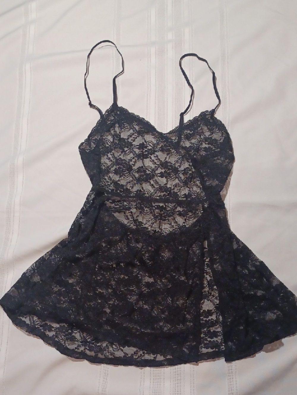 NWOT Victoria Secret Black Lace Babydoll Lingerie